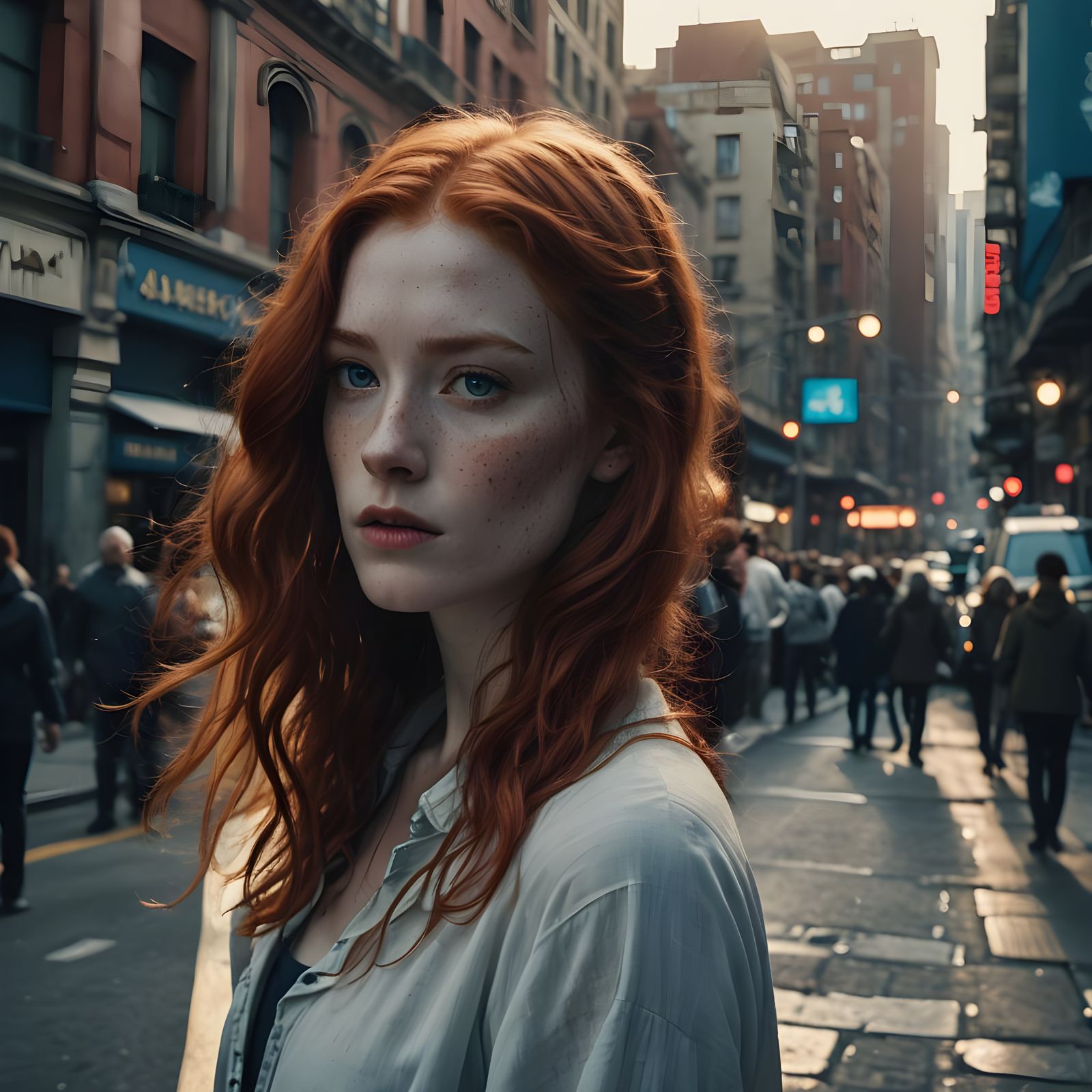 Stunning Portrait of a Woman with Red Hair