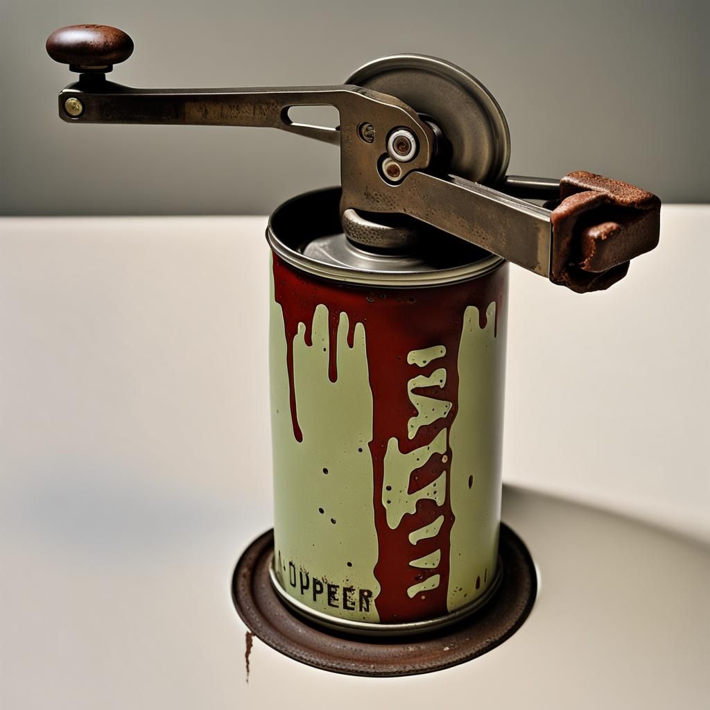 Surreal Decaying Can Opener Inspired by Salvador Dali