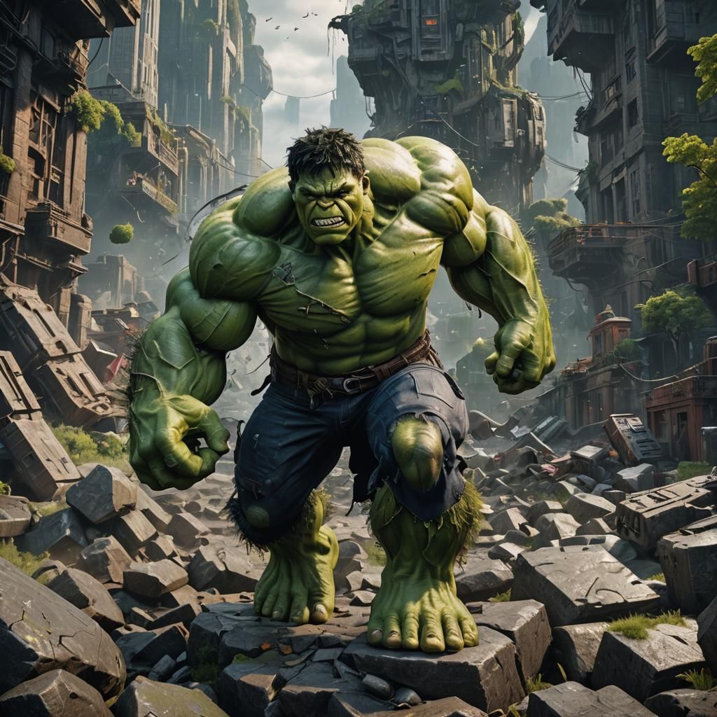 Detailed Matte Painting of the Hulk