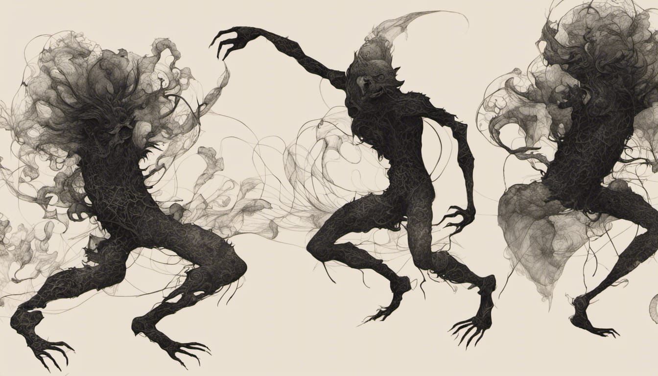 Ink Monsters Dancing on the Paper III