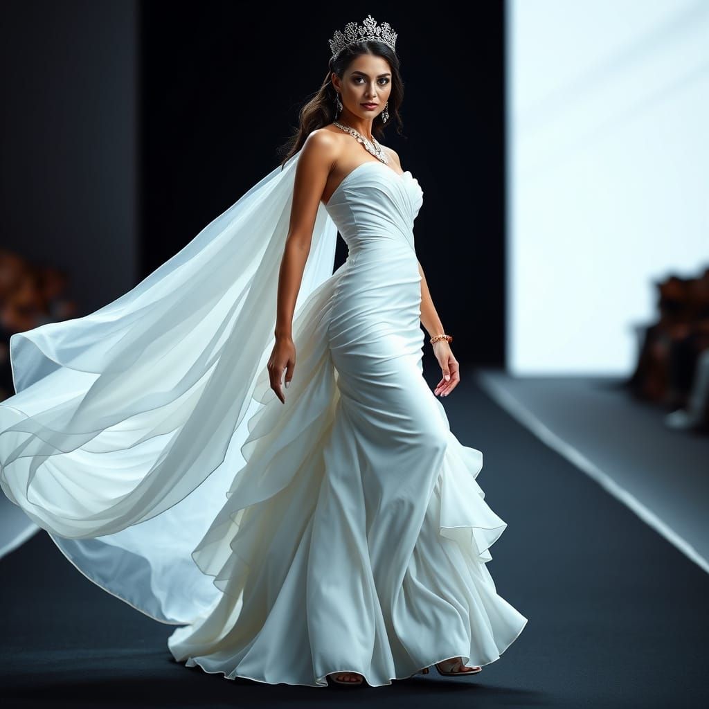 Regal Liquorice Candy-Inspired Fashion Portrait on a Runway