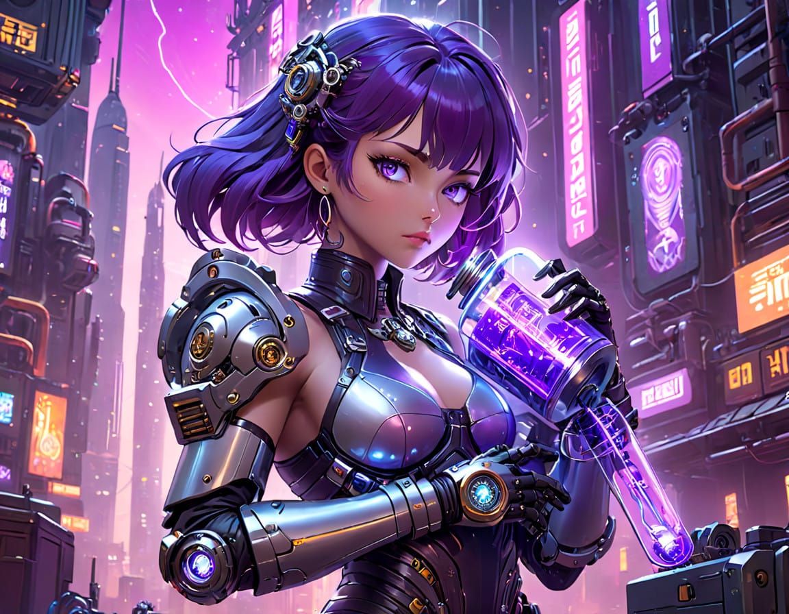 Cyberpunk Female Scientist