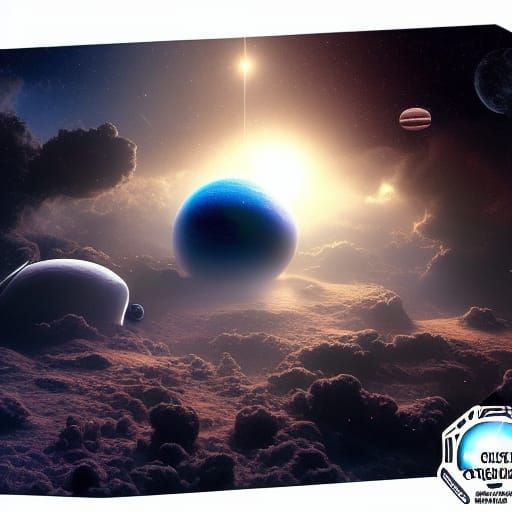 Epic Cosmic Planet Digital Matte Painting