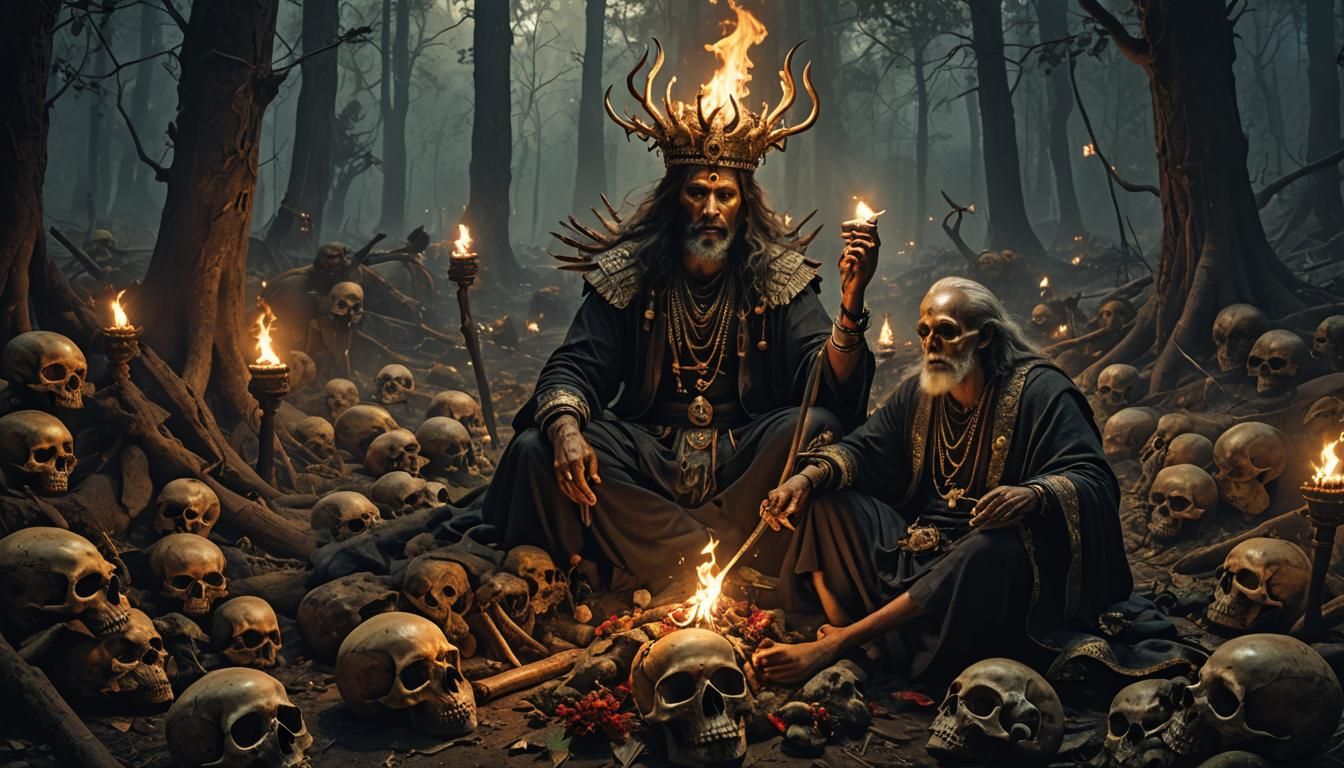 Aghari Saint Yajna Ritual in Dark Forest