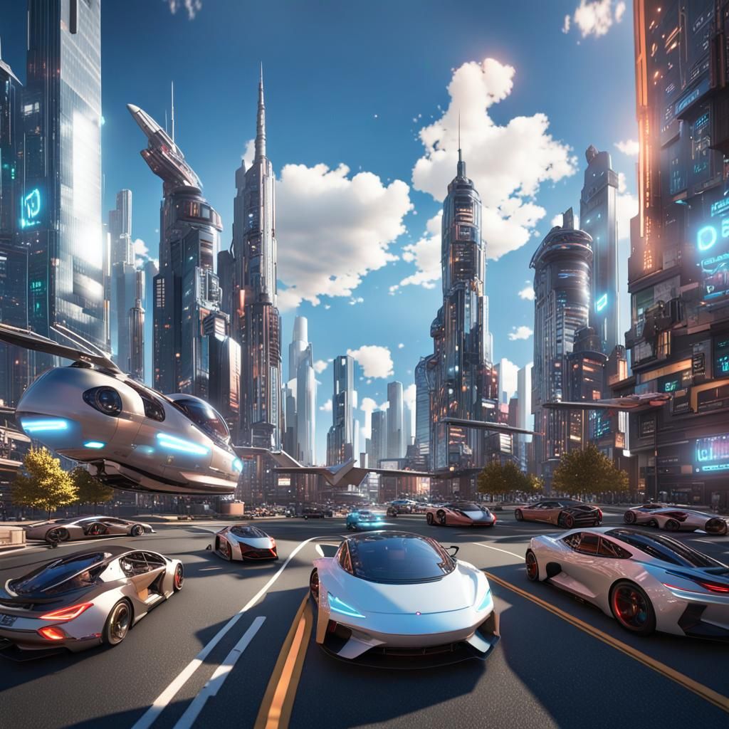 Futuristic Cityscape in Ultra-Realistic 8k Rendering