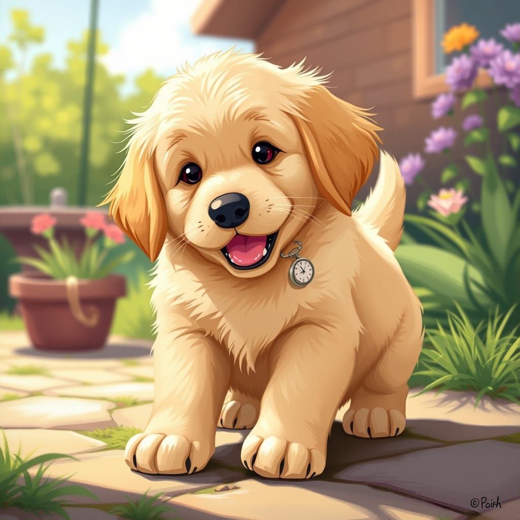 Disney-Inspired Golden Retriever Puppy at Play