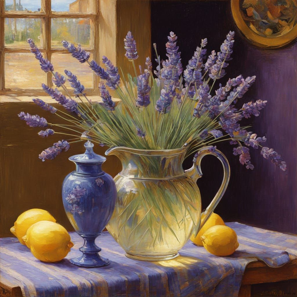 Lavender and Lemons in Vibrant Anime Style