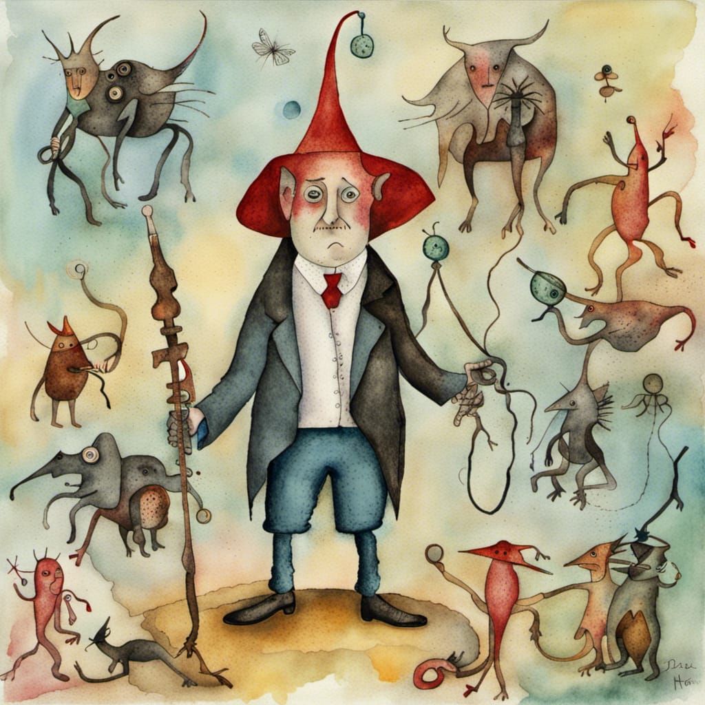 Veterinarian for Hellish Monsters in Art Brut Style