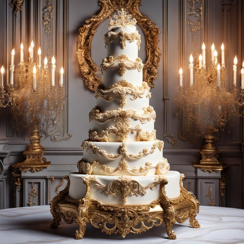 Count Dracula's Ornate Wedding Cake in Baroque Style