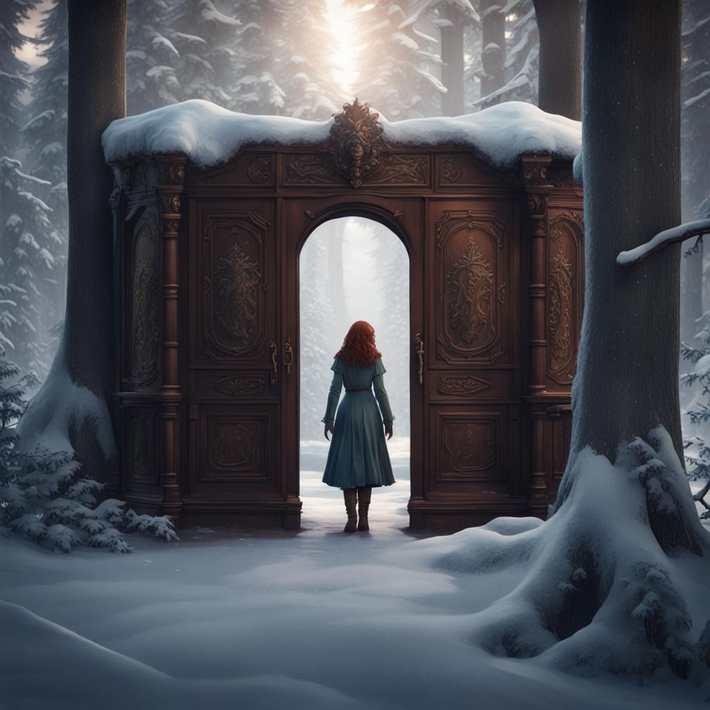 Lucy Enters Narnia: A Wintery Forest Painting