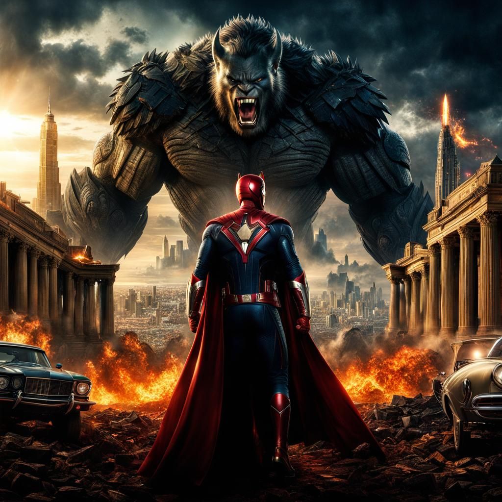 Epic Marvel Movie Poster in Hyperrealistic Detail