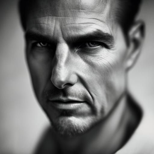 Dramatic Close-Up Portrait of a Man