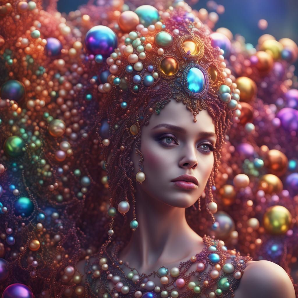 Word 'OLENA' in Rainbow Pearls: Fantasy Concept Art
