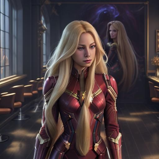 Blonde Rapunzel Hair at The Salon, Matte Painting