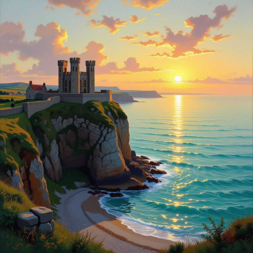 Scarborough North Bay Sunset: Classical Landscape