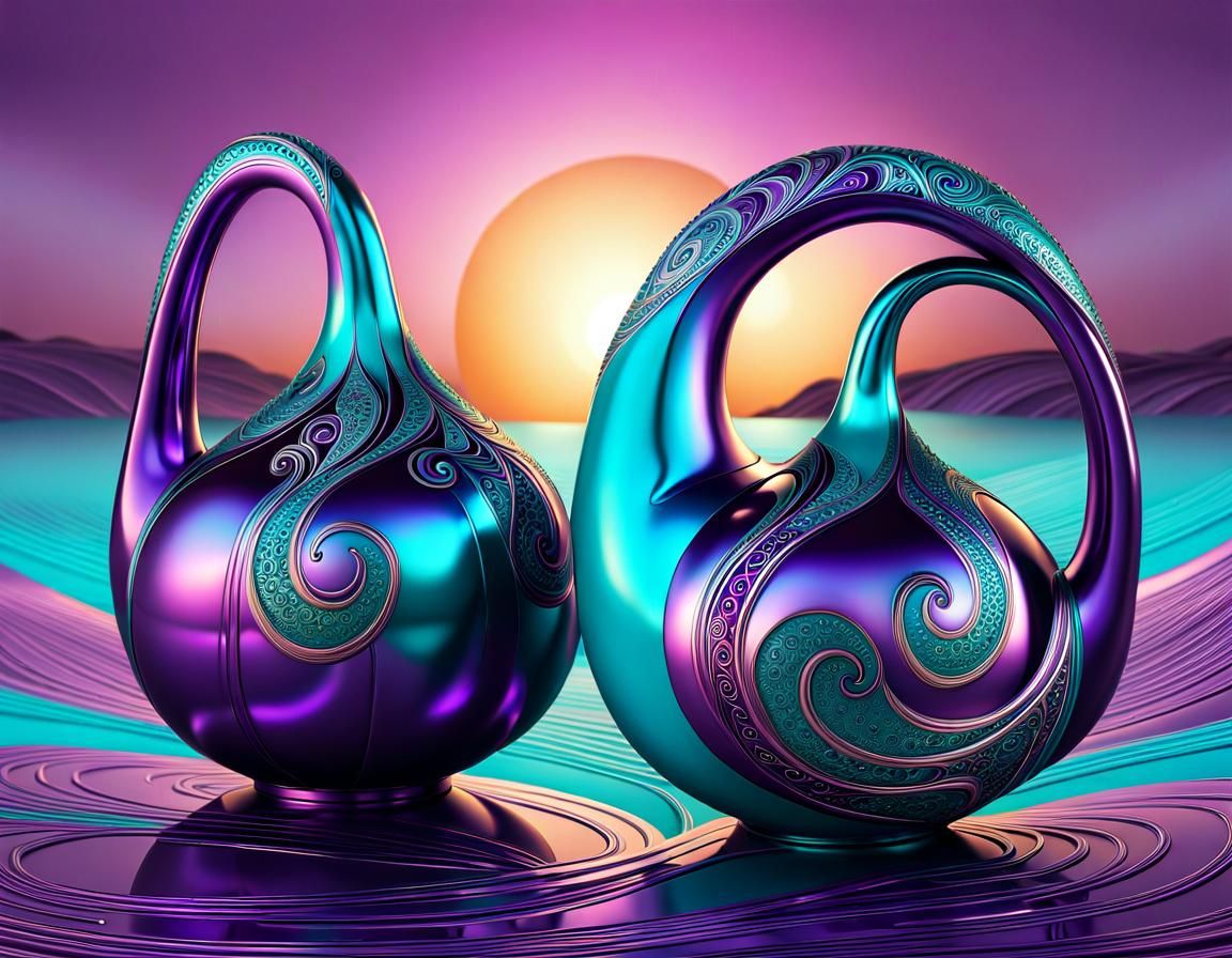 Gourds at Sunset: Art Brut in Metallic Colors