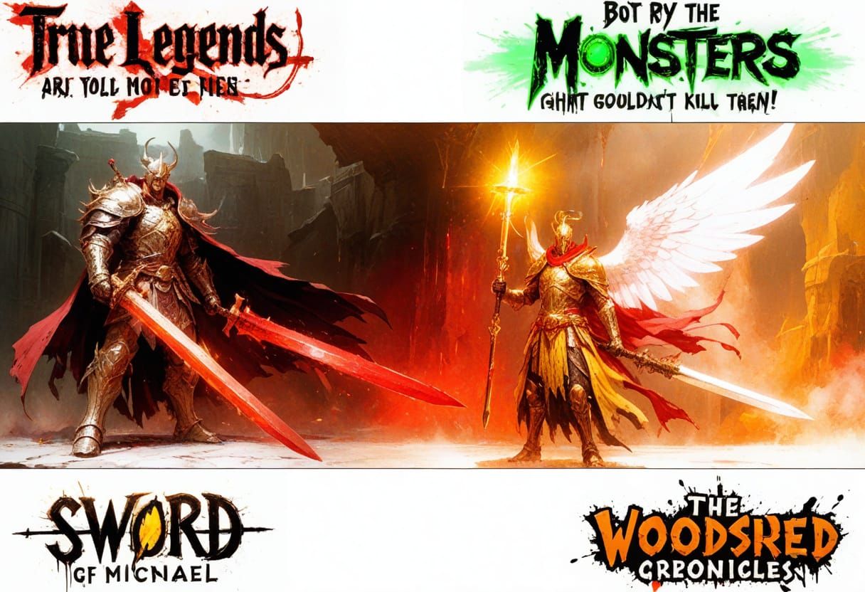 Angel Swordsman Ready to Face the Red-Sworded Monster
