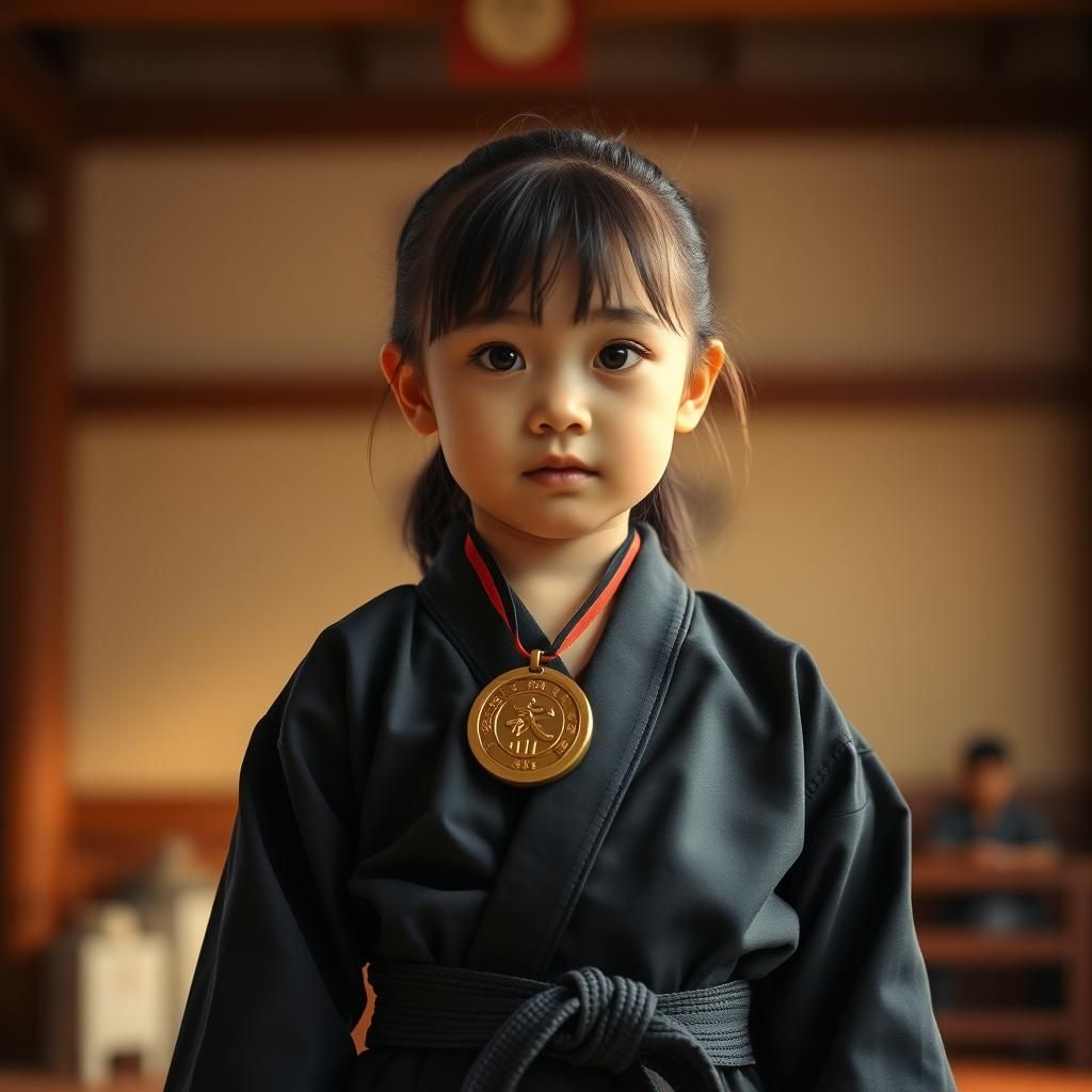 Girl in Karate Gi Wins Gold Medal