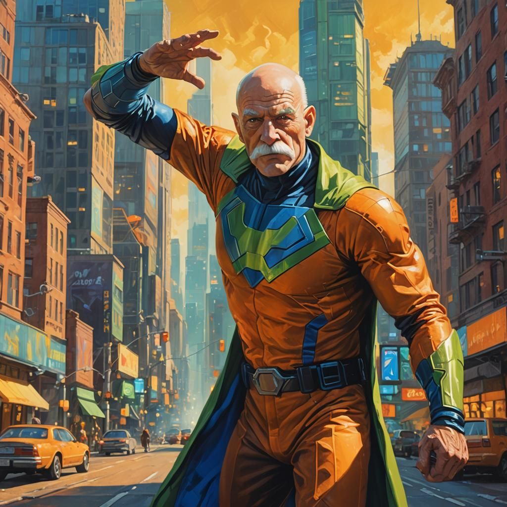 Superhero Portrait in Oil Painting Style