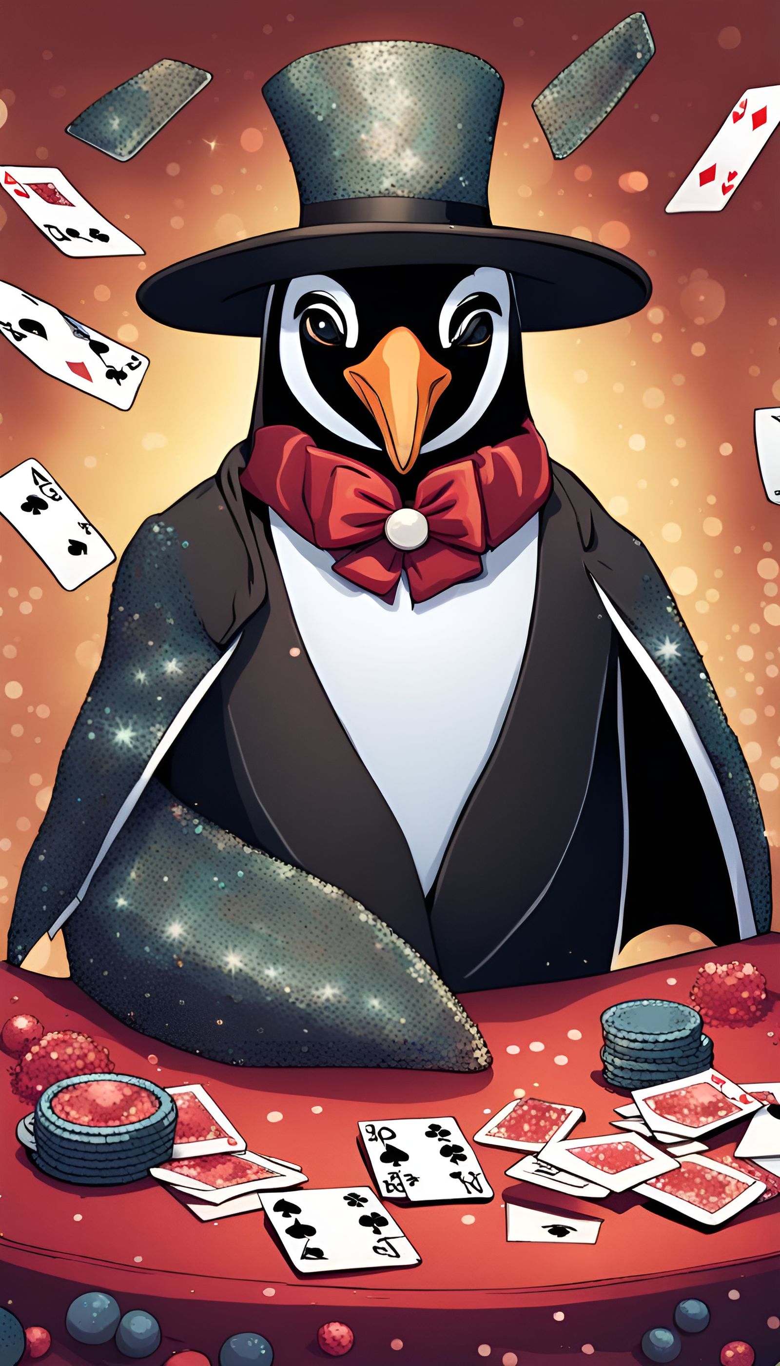 Penguin Dealer in Sequined Hat: Blackjack Multiverse