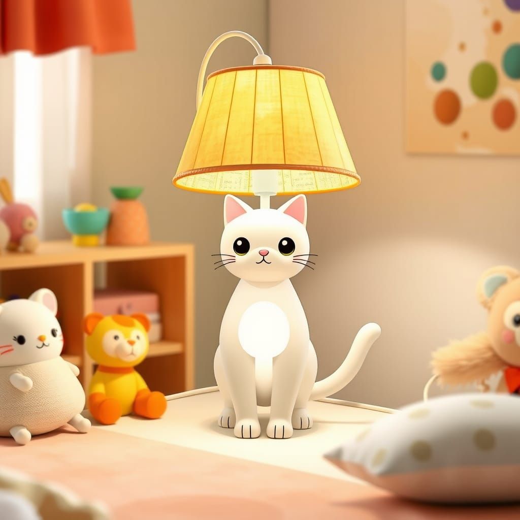 A cute cat lamp