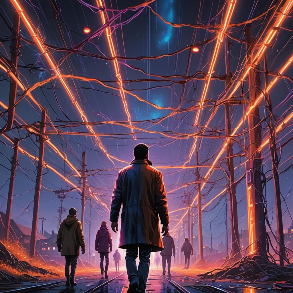 Fantasy Art: Celebrities in Electric Cyberpunk Dreamscape