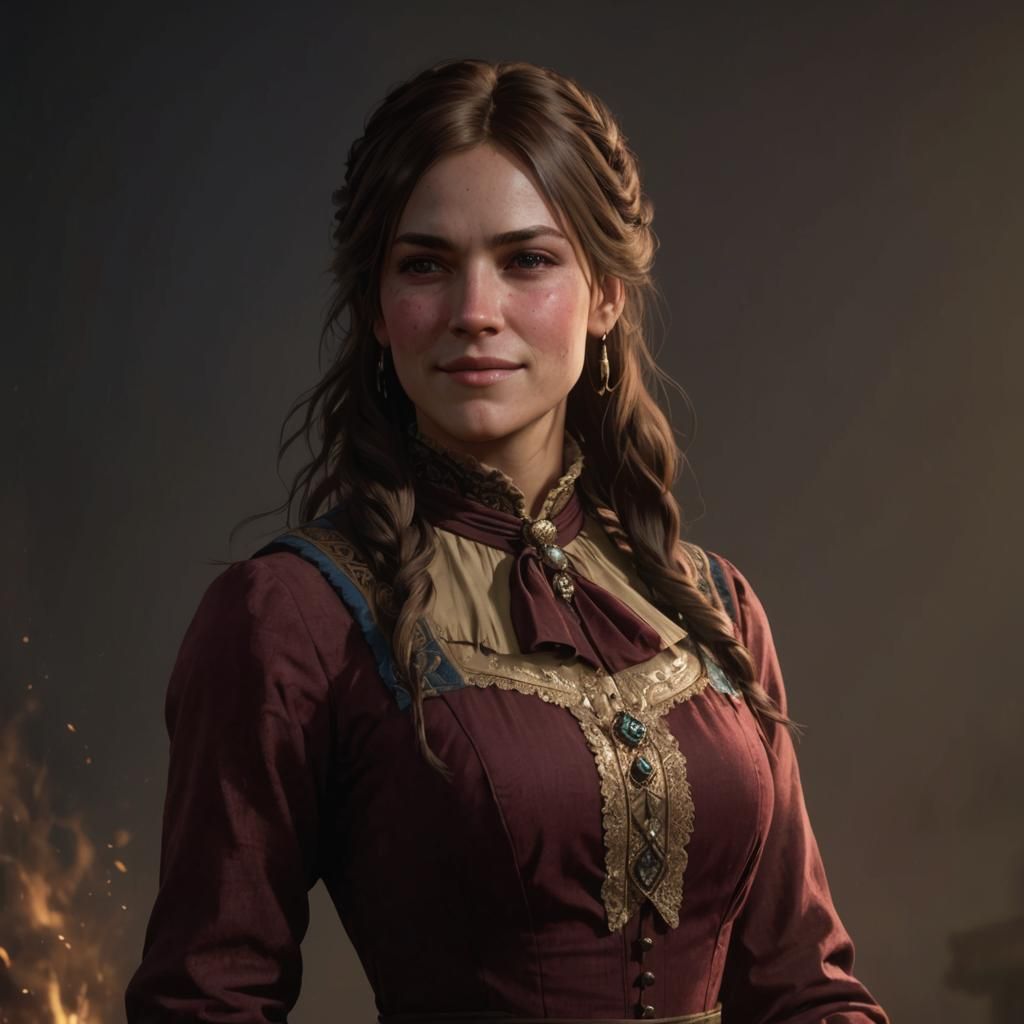 Mary-Beth Gaskill Portrait in Art Nouveau Style