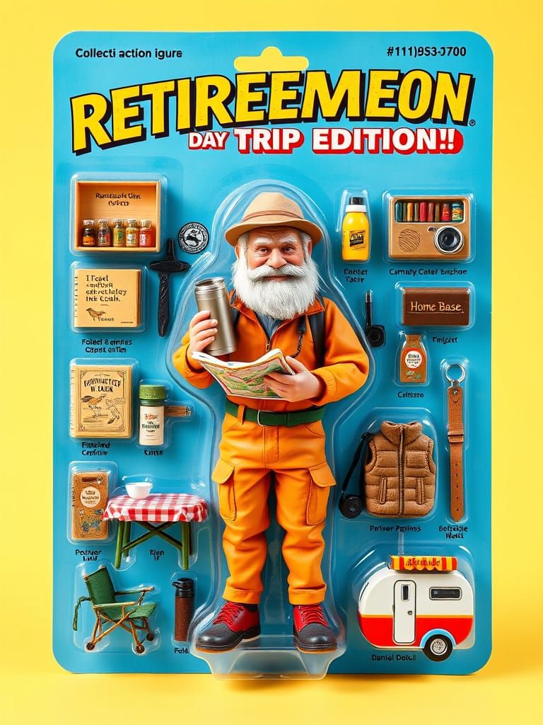 Retro Action Figure Package with Collectible Accessories