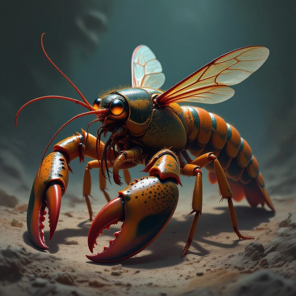 Unsettling Lobster-Wasp Hybrid Creature
