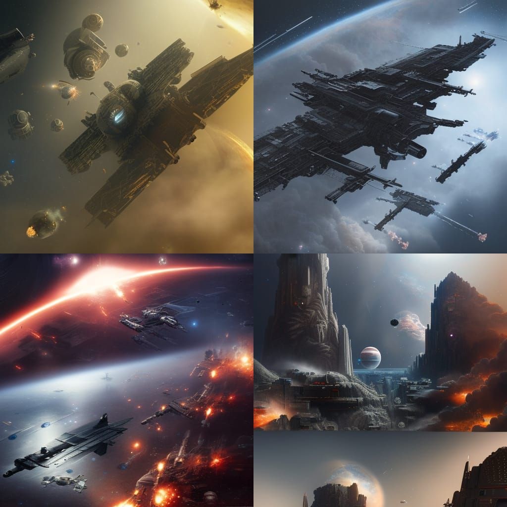 Epic Space War Digital Matte Painting