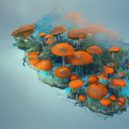 Glowing Mushrooms and Glass Animals in Mystical Forest