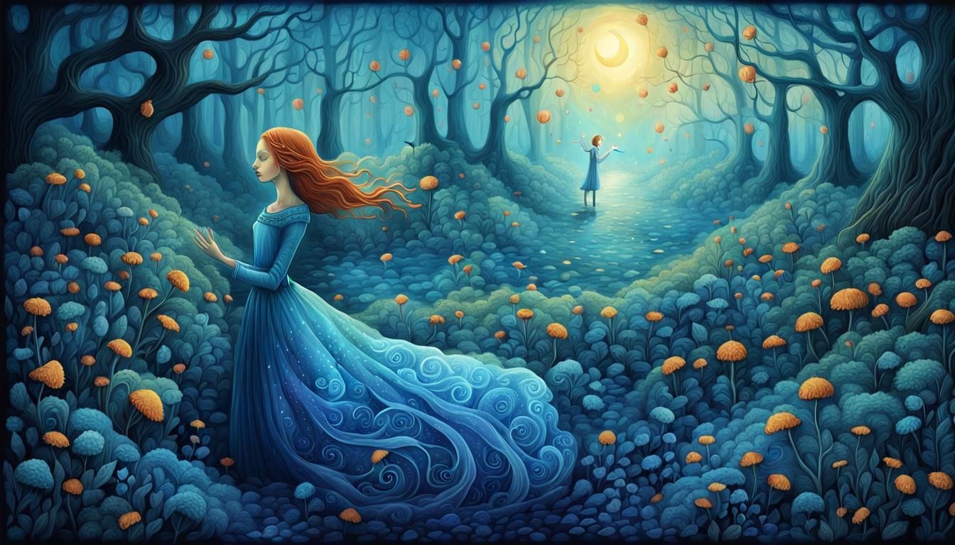 Magical Woman Illustration in Fantasy Style