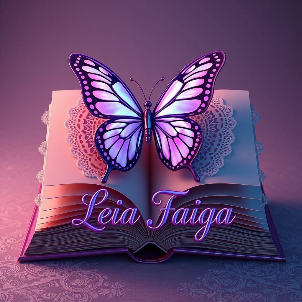 Sophisticated Logo in Iridescent Purple Butterfly Style with...
