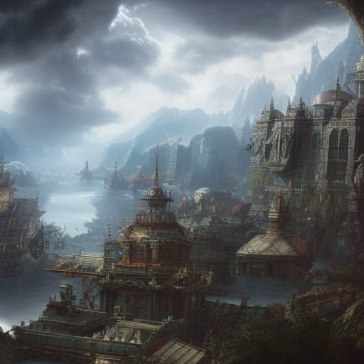 Epic Battle Plans in Maximalist Digital Matte Painting