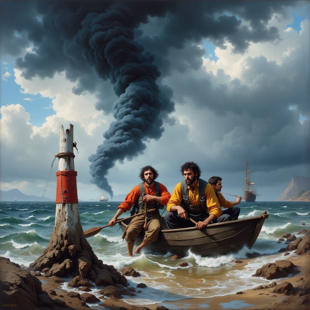 Stormy Seascape in Old Master's Style