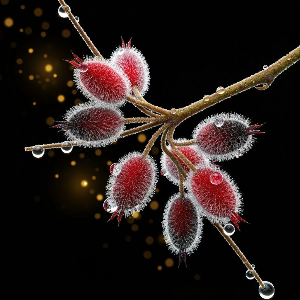 Fuzzy Seed Pods with Golden Bokeh