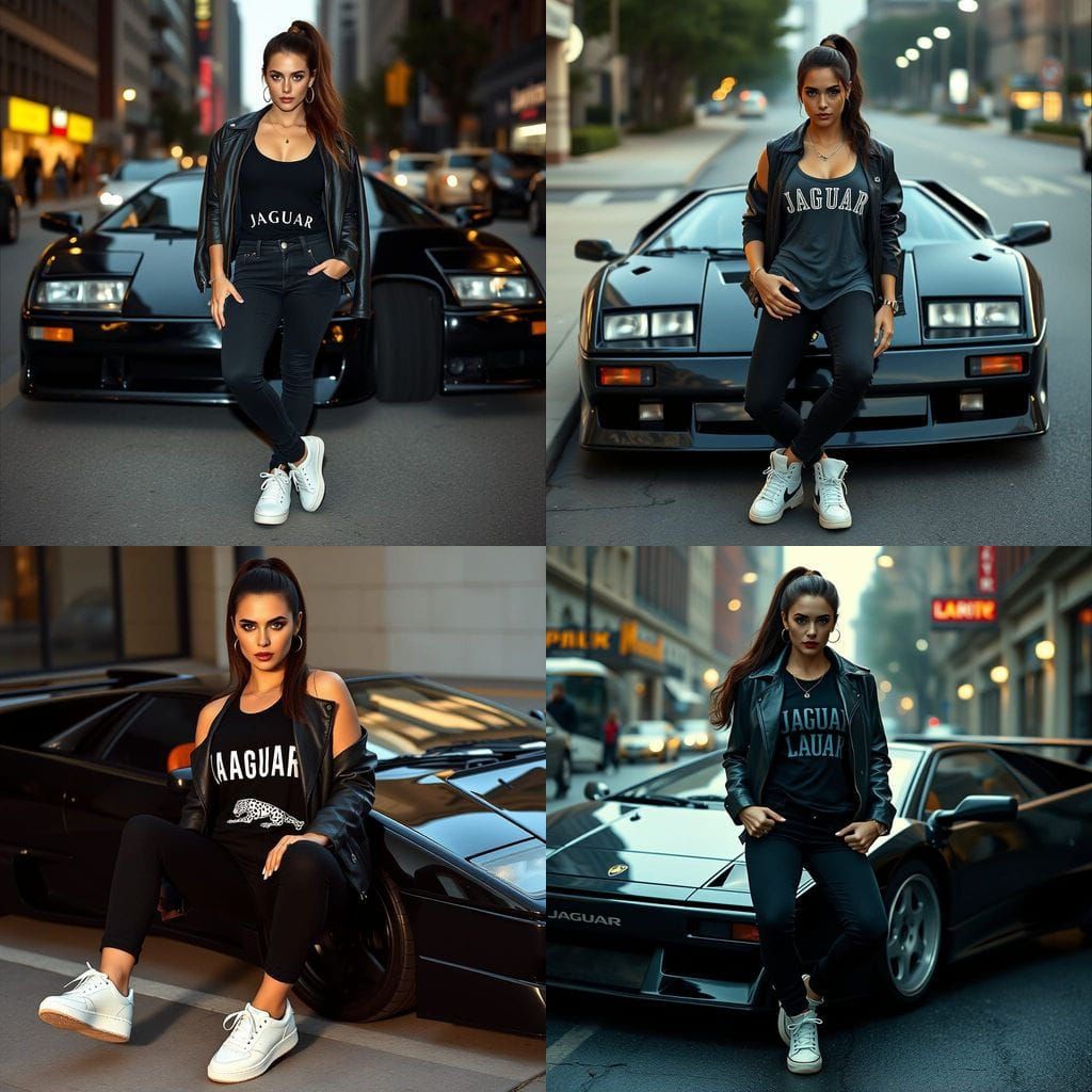 Athletic Woman in Epic Cinematic Portrait with Lamborghini