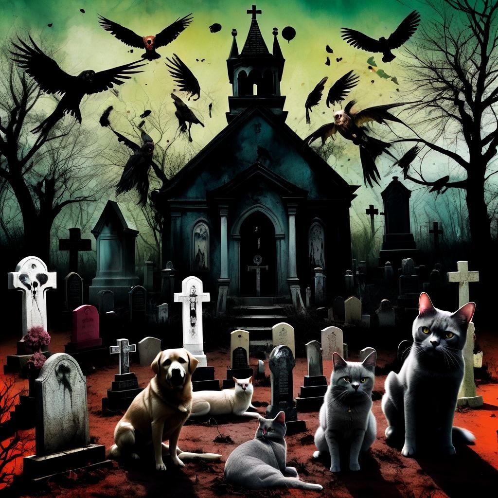 Gothic Horror Collage of Pet Cemetery