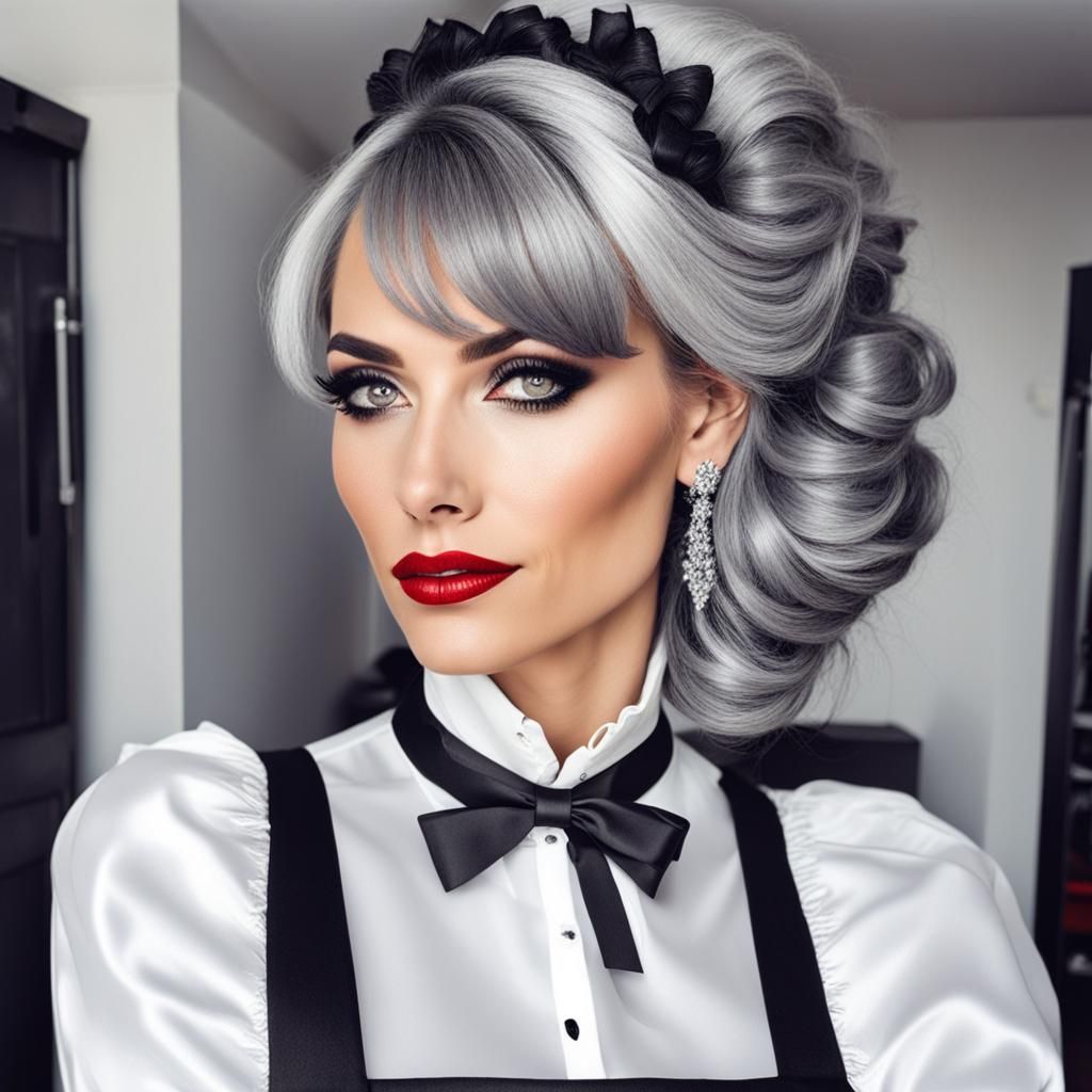 Glamorous Maid with Smoky Eyes and Updo