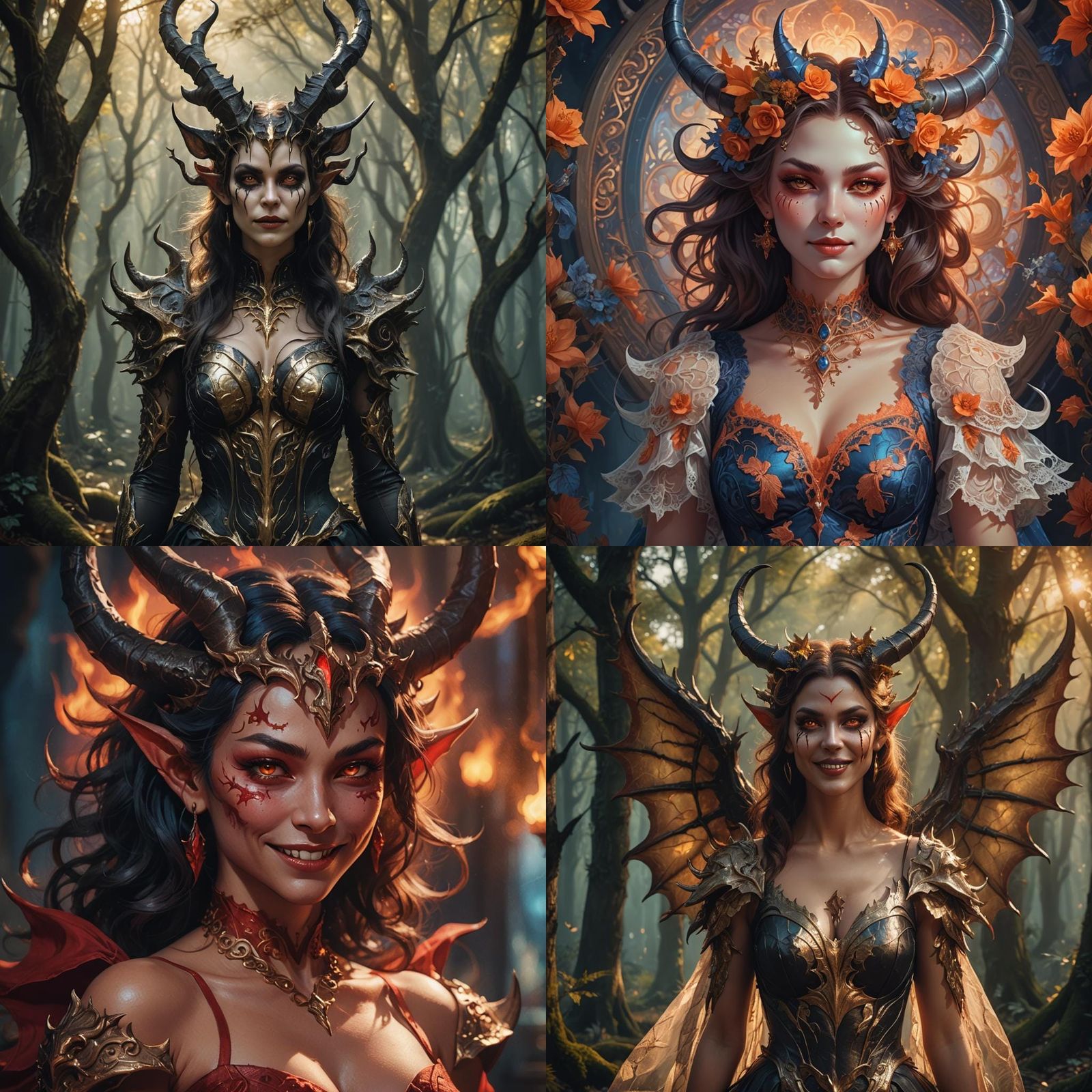 Alluring Female Demon with a Cute Smile