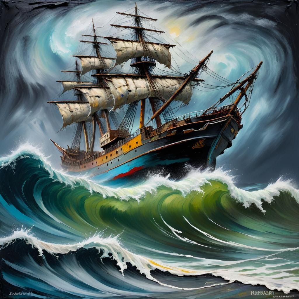 Storm, impasto painting