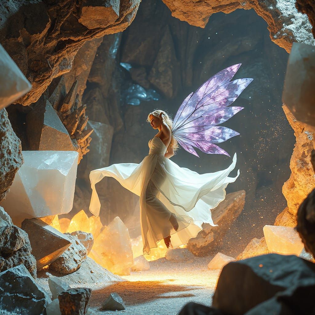 Ethereal Crystal Fairy Dances in Crystal Cathedral