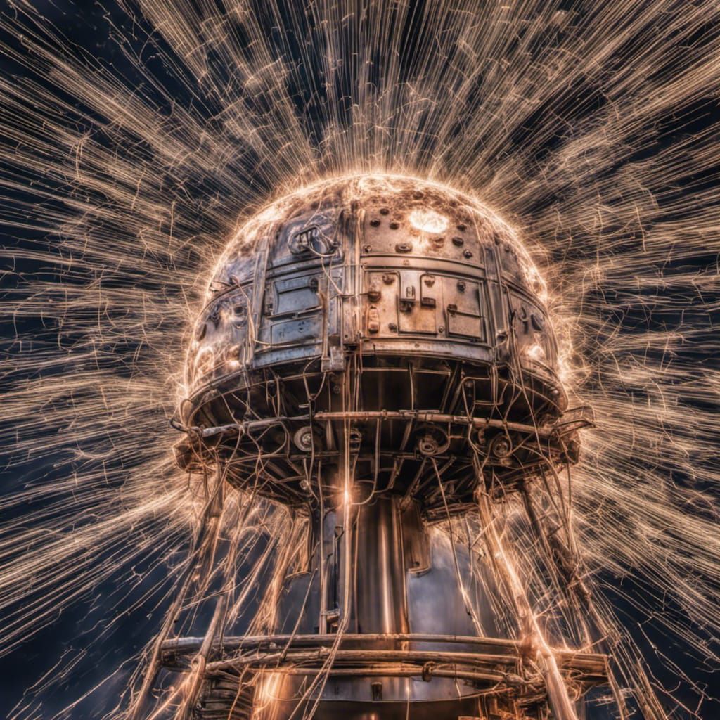 Dalek and Electrical Generators in Hyperrealistic Style