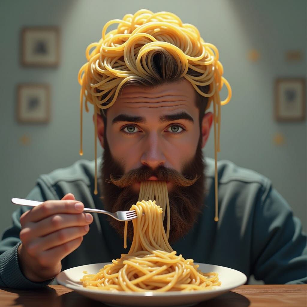 Surreal Spaghetti Beard Concept Art