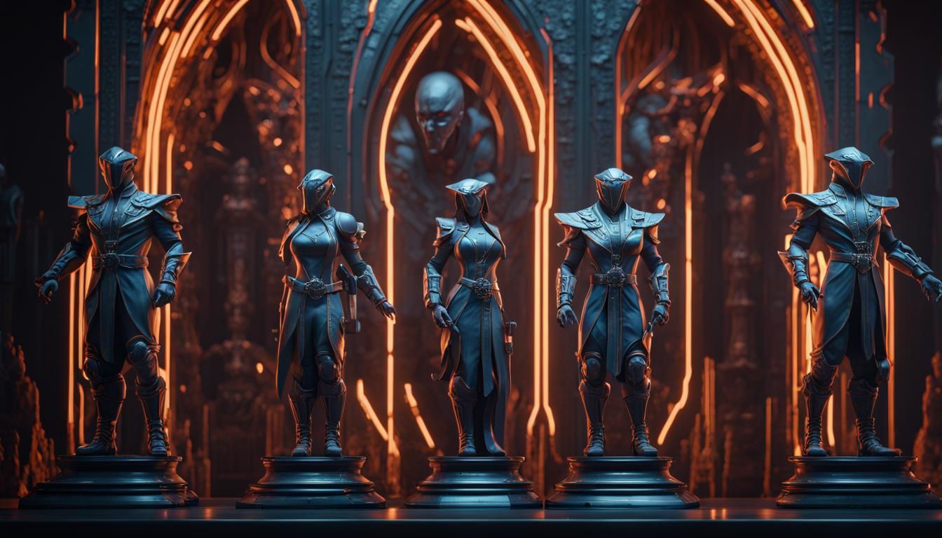 Futuristic Gothic Wall in Detailed Matte Style