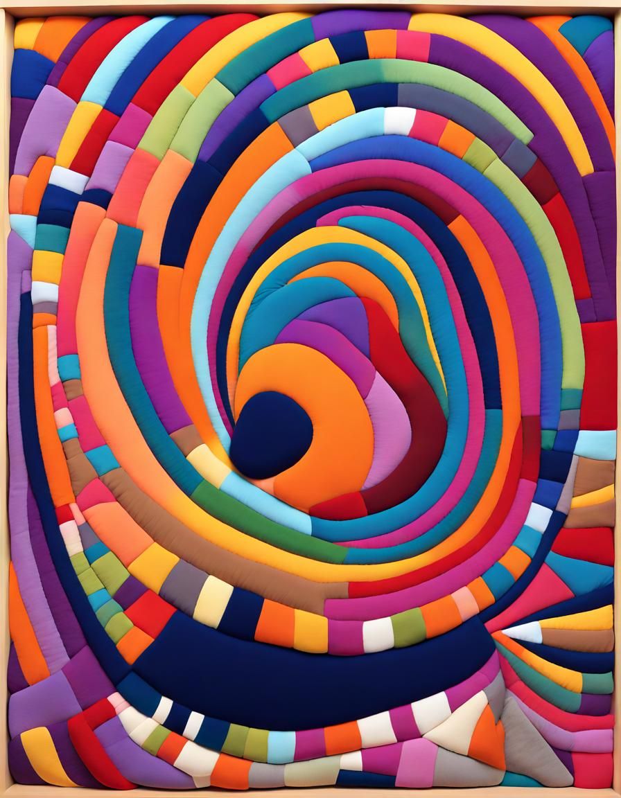 Vibrant 3D Spiral in Contemporary Acrylic Style