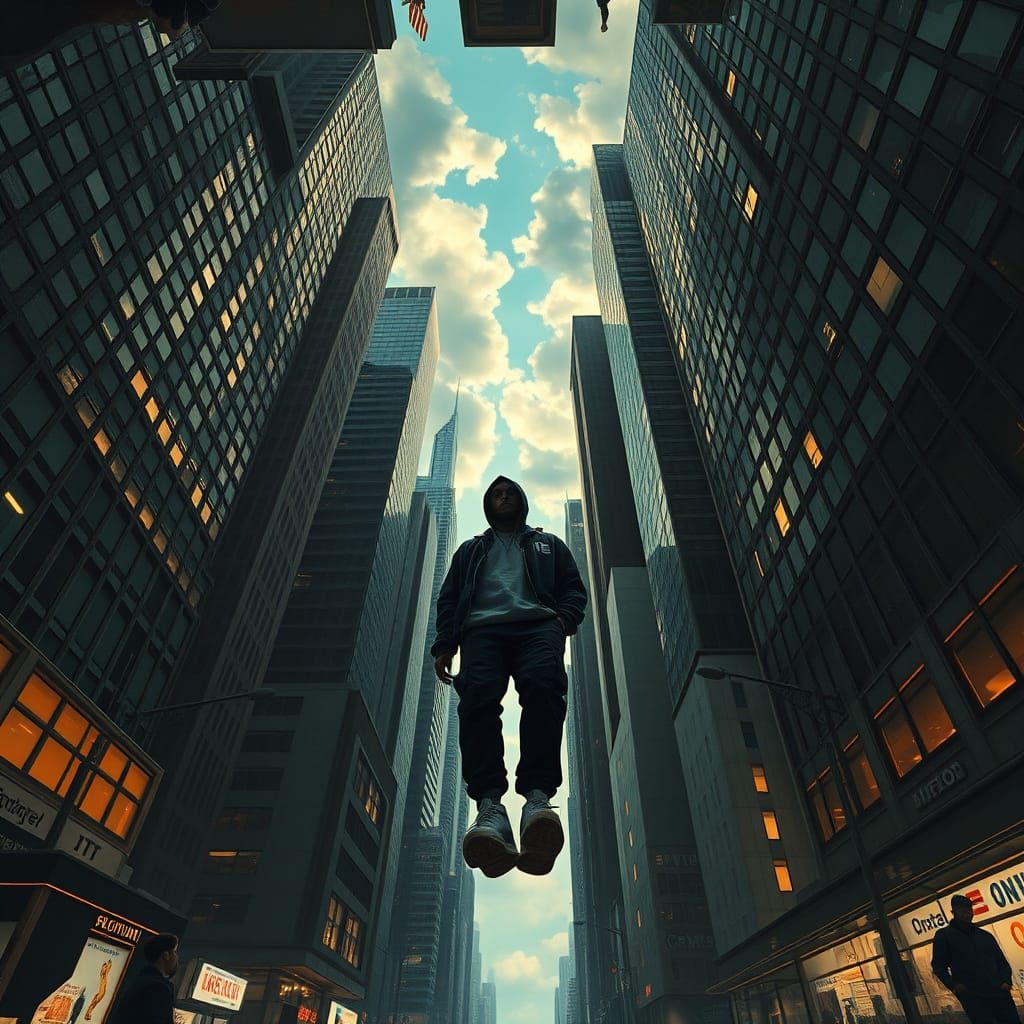 Inverted Cityscape: Surreal Urban Dreamscape