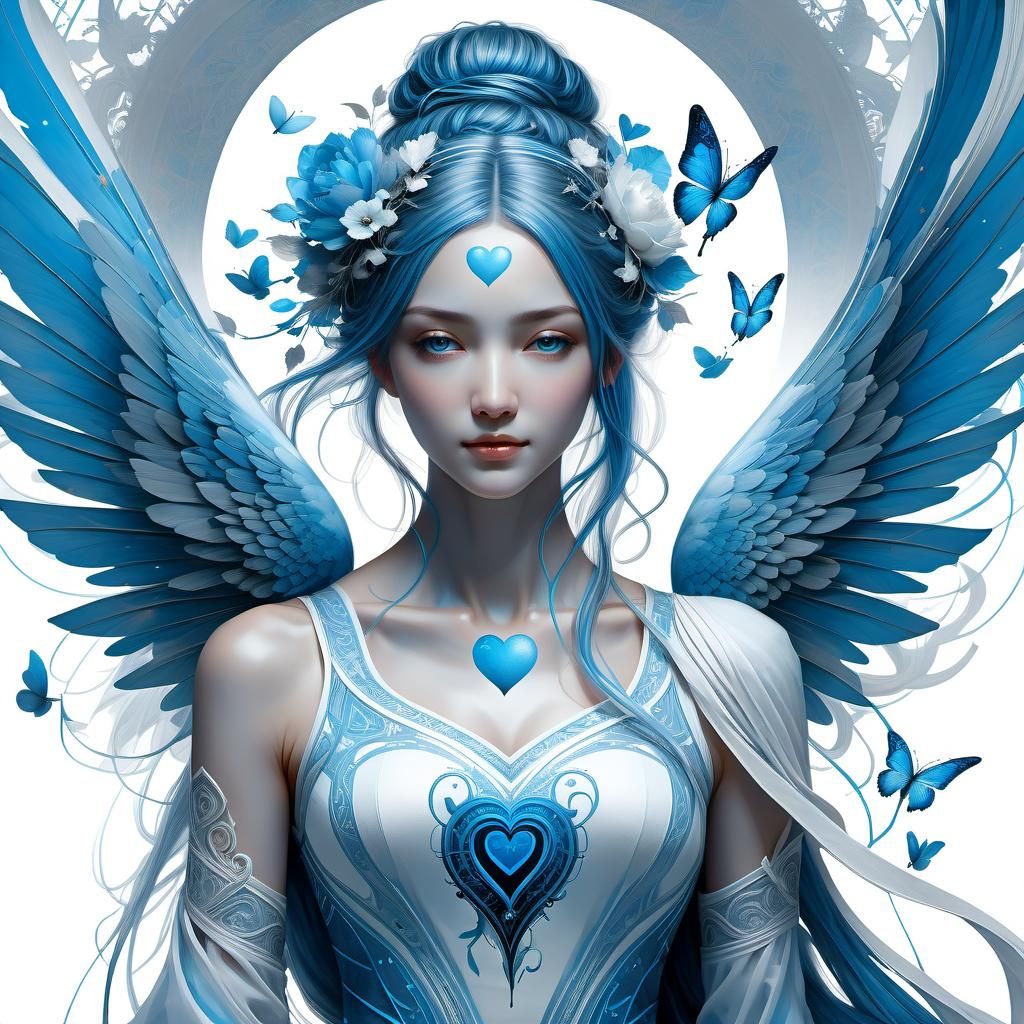 Elegant Blue Dancers Falling in Love: Hyperrealistic Splash ...