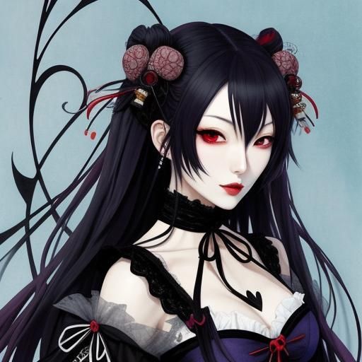 Japanese Gothic Girl In Love, Anime Key Visual