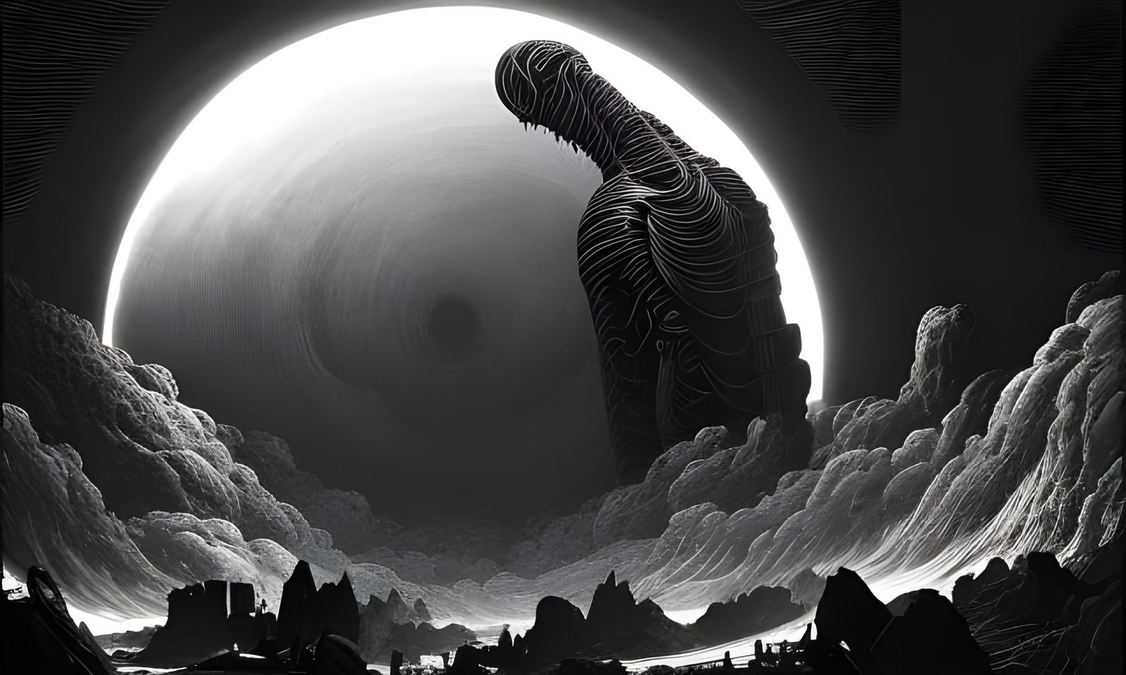 Titan Awakens: High-Contrast Digital Art